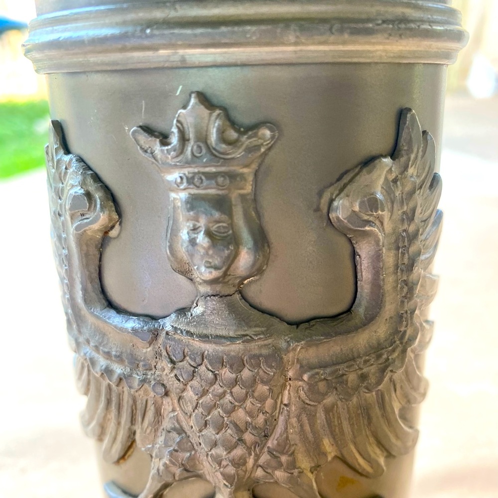 Very Rare Design 9” Pewter REIN ZINN Vintage Beer Stein - Germany